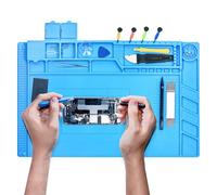 Chumix Soldadura de Silicona 45 x 30 cm, Estera para Reparar Almohadilla de Trabajo, Resistente al Calor hasta 500 °C, Tapete de Reparación Magnético para Reparación de Electrónica