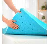 CHUN YI® Cubrecolchón individual de espuma viscoelástica con infusión de gel de 5 cm, transpirable y soporte flexible, alivio de presión, cómodo protector de colchón de 2 pulgadas (5 cm, individual de