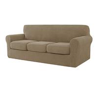 CHUN YI Funda Elástica de Sofá Cojín Separado para 3 Plazas, Funda de Sillón de Antimanchas, Universal Cubierta para Sofá, Tela o Tejido Jacquard de Poliéster y Spandex (3 Plazas, Arena)