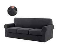 CHUN YI Funda Elástica de Sofá Cojín Separado para 3 Plazas, Funda de Sillón de Antimanchas, Universal Cubierta para Sofá, Tela o Tejido Jacquard de Poliéster y Spandex (3 Plazas, Gris)