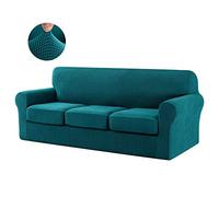 CHUN YI Funda Elástica de Sofá Cojín Separado para 3 Plazas, Funda de Sillón de Antimanchas, Universal Cubierta para Sofá, Tela o Tejido Jacquard de Poliéster y Spandex (3 Plazas, Azul)