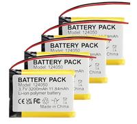CHUNCAIL 4 baterías de polímero de litio 3,7 V 3200 mAh 124050 recargables con conector JST