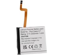 CHUNCAIL Batería compatible con iPod Classic 6.7, 3,7 V, 2000 mAh, 7,4 Wh, batería de polímero de litio