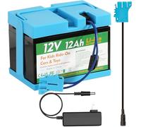 CHUNCAIL Batería de litio de 12 V y 12 Ah para vehículos infantiles Peg Perego con cargador y cable adaptador