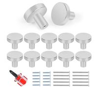 Chuner Pomos de Metal para Armario y Cajón - 10 Piezas Redondos Modernos Con Dos Tipos de Tornillos