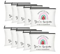 Chunful - Kit de maquillaje inspirador para mujer (10 unidades), diseño de corazón con cremallera, diseño de corazón