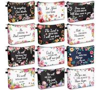 Chunful Neceser de maquillaje para mujer, de lona, con cremallera, bolsa de viaje, Varios colores, Elegante