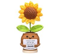 Chunful Regalos para mamá, muñeca de girasol positiva hecha a mano con tarjeta It Doesn't Matter How Old I Get, I Always Need You Mom, muñeca de ganchillo hecha a mano para el día de la madre, regalos