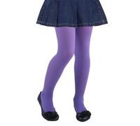 CHUNG Medias para niñas con pies 60D, varios colores, para niños, escuela, escenario, juegos, fiestas, disfraces de 1 a 13 años, Morado (, 8-11 años