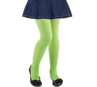 CHUNG Medias para niñas con pies 60D, varios colores, para niños, escuela, escenario, juegos, fiestas, disfraces de 1 a 13 años, Verde brillante, 11-13 años
