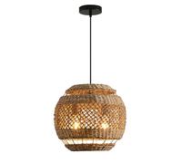 CHUNGYANG Farol De Ratán Artesanal, Lámpara De Casa De Huéspedes Creativa Y Personalizada, Lámpara Colgante De Estilo Moderno Para Dormitorio De Hotel, Candelabro Hueco De Materiales Naturales