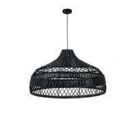 CHUNGYANG Lámpara Colgante Artesanal para Restaurante, Altura Ajustable, Pantalla De Ratán Tejido, Estilo Rústico De Granja, para Isla De Cocina, Lámpara De Techo Colgante con Diseño Calado Creativo