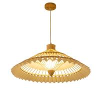 CHUNGYANG Lámpara Colgante Con Pantalla De Bambú Tejida A Mano, Estilo Bohemio, Para Restaurante, Lámpara De Araña, Lámpara Colgante De Altura Ajustable Para Comedor, Sala De Estar, Lámpara Colgante