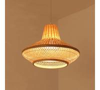 CHUNGYANG Lámpara Colgante Creativa Estilo Casa De Té, Araña De Bambú De Estilo Chino Con Línea De Suspensión Ajustable, Pantalla De Mimbre De Bambú Natural, Luminaria Para Comedor, Sala De Estar