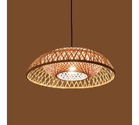 CHUNGYANG Lámpara Colgante Creativa Estilo Casa De Té, Araña De Bambú De Estilo Chino Con Línea De Suspensión Ajustable, Pantalla De Mimbre De Bambú Natural, Luminaria Para Comedor, Sala De Estar