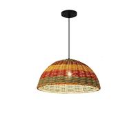 CHUNGYANG Lámpara Colgante De 1 Luces, Lámpara De Bambú De Estilo Japonés, Luces Colgantes Tejidas Hechas A Mano De Ratán Natural E26/E27, Accesorios De Iluminación De Techo De Estilo Nórdico, Para Sa