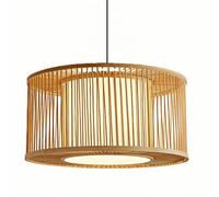 CHUNGYANG Lámpara Colgante De Bambú, Ajustable, De Una Luz, Estilo Rústico, Tejida A Mano, Ideal Para Comedores, Cocinas, Salas De Estar Y Estudios.