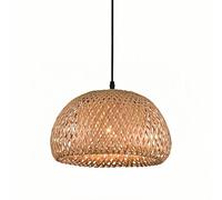 CHUNGYANG Lámpara Colgante De Bambú, Lámpara Colgante De Bambú Tejido De Estilo Costero, Lámpara Colgante De Cesta Natural Con Rosca E26, Iluminación De Techo Con Arte De Bambú Para Cocina Rústica