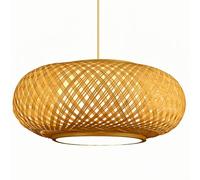 CHUNGYANG Lámpara Colgante De Bambú, Lámpara Colgante Vintage De Mimbre De Bambú, Iluminación Decorativa Para Restaurante De Estilo Rústico, Lámparas De Techo Con Rosca E26 Para Isla De Cocina