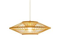 CHUNGYANG Lámpara Colgante De Bambú Natural Estilo Chino con Cable De Suspensión Ajustable, Ideal para Dormitorio, Sala De Estar O Salón De Té. Lámpara Colgante De Bambú Tejida A Mano para Comedor.