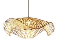 CHUNGYANG Lámpara Colgante De Bambú Tejida A Mano, Iluminación Creativa Para Restaurante, Lámpara Colgante De Estilo Retro Japonés Para Pasillo O Escalera Con Cable De Suspensión Ajustable