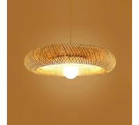 CHUNGYANG Lámpara Colgante De Bambú Tejido, Iluminación para Comedor Chino, Arte De Bambú Natural, Lámparas De Techo Colgantes Tejidas A Mano para Casa De Campo Isleña, Lámpara De Araña con Línea De