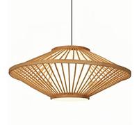 CHUNGYANG Lámpara Colgante De Bambú Tejido, Lámpara Colgante Rústica De Mimbre De Bambú, Iluminación De Suspensión Ajustable Con Rosca E26, Lámparas De Techo Decorativas Para Sala De Estar Y Estudio