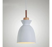 CHUNGYANG Lámpara Colgante De Base E27,Lámpara De Techo De Arte De Madera De Simplicidad Moderna,Pantalla De Lámpara De Artesanía Decorativa De Metal Macaron,Luces Colgantes De 1 Cabezal Ajustables