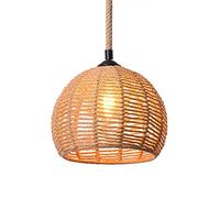 CHUNGYANG Lámpara Colgante De Cuerpo De Lámpara De Cuerda De Cáñamo Lámpara Colgante De Mimbre Natural Lámpara De Techo Colgante Tejida A Mano Lámpara Colgante De Mimbre Rústico Lámpara De Araña E27