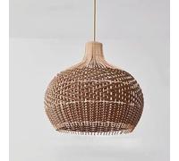 CHUNGYANG Lámpara Colgante De Estilo Nórdico Para Sala De Estar, Lámpara Colgante Creativa Para Restaurante O Cafetería, Luminaria De Ratán Tejida A Mano, Pantalla De Mimbre De Bambú Natural