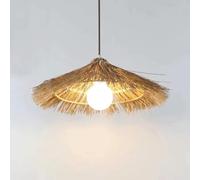 CHUNGYANG Lámpara Colgante De Ratán Con Forma De Sombrero, Estilo Pastoral Para Restaurante, Estilo Rústico Wabi-sabi, Con Rosca E26 Para Sala De Estar, Balcón, Techo, Cocina, Comedor.