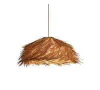 CHUNGYANG - Lámpara colgante de ratán de bambú natural, lámpara para salón de té, casa de huéspedes, estilo rústico, lámpara vintage tejida a mano, ideal para entrada o pasillo.