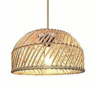 CHUNGYANG Lámpara Colgante De Ratán, Estilo Bohemio, De Una Cabeza, Con Pantalla De Araña De Ratán Tejida A Mano, Con Rosca E26, Iluminación Decorativa De Techo Rústica Para Sala De Estar Y Comedor.