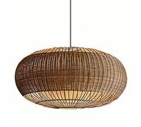 CHUNGYANG Lámpara Colgante De Ratán, Lámpara De Araña De Ratán Natural Tejida A Mano, Lámpara Colgante Rústica Para Barra De Isla, Iluminación De Techo Estilo Bohemio Con Rosca E26, Para Sala De Estar