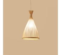 CHUNGYANG Lámpara Colgante Para Isla De Cocina, Arte De Bambú Natural, Araña Tejida A Mano Con Cable De Suspensión Ajustable, Estilo Wabi Sabi, Pantalla Calada, Lámpara Colgante Para Salón De Té