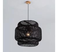 CHUNGYANG Lámpara Colgante Para Isla De Cocina, Lámpara Colgante De Mimbre Tejido A Mano Con Cable De Suspensión Ajustable, Lámpara De Araña De Bambú Natural De Estilo Japonés, Luminaria Bohemia