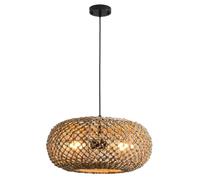 CHUNGYANG Lámpara Colgante Tejida A Mano Con Cable De Suspensión Ajustable Lámpara Colgante De Ratán Tejida De Estilo Pastoral Creativo Para Comedor Restaurante Iluminación Colgante De Pantalla