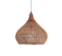 CHUNGYANG Lámpara Colgante Tejida A Mano Con Pantalla De Ratán, Iluminación Colgante Con Cable De Suspensión Ajustable, Lámpara De Araña Rústica De Estilo Granja Para Comedor E Isla De Cocina