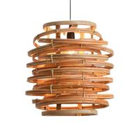 CHUNGYANG Lámpara Colgante Tejida A Mano De Bambú Y Ratán del Sudeste Asiático con Cable De Suspensión Ajustable, Lámpara Decorativa Rústica De Estilo Granja para Restaurante, Bar, Sala De Estar.