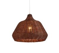 CHUNGYANG Lámpara De Araña Con Base E27, 17,7 Pulgadas, De Bambú Y Ratán, Para Comedor, Altura Ajustable, Estilo Rústico, Lámpara Colgante De Techo, Lámpara Colgante Bohemia De Ratán Para Entrada.