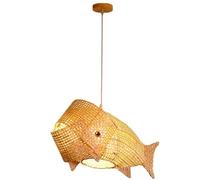 CHUNGYANG Lámpara De Araña Con Forma De Pez, Lámpara Colgante China De Bambú Tejido Para Comedor, Lámpara Colgante Creativa Y Personalizada Para Isla De Cocina, Lámpara Colgante De Bambú Tejida A Mano