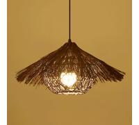 CHUNGYANG Lámpara De Araña De Ratán Del Sudeste Asiático, Lámpara Colgante Creativa De Ratán Para Restaurante, Pantalla De Mimbre Tejida A Mano, Lámpara Colgante Decorativa Rústica Con Rosca E26