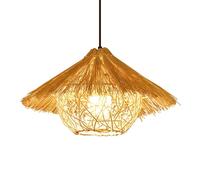 CHUNGYANG Lámpara De Araña De Ratán Del Sudeste Asiático, Lámpara Colgante Creativa De Ratán Para Restaurante, Pantalla De Mimbre Tejida A Mano, Lámpara Colgante Decorativa Rústica Con Rosca E26