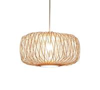 CHUNGYANG Lámpara De Bambú Natural Con Pantalla, Luminaria Rústica De Bambú Para Comedor, Sala De Estar Y Dormitorio. Lámpara Colgante Creativa Tejida A Mano Con Cable De Suspensión Ajustable