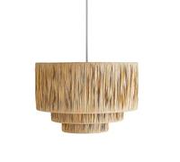 CHUNGYANG Lámpara De Techo Estilo Granja con Pantalla Tejida A Mano, Lámpara Colgante Retro De Ratán Tejido con Paja para Cocina, Lámpara Colgante De Techo Bohemia con Cable De Suspensión Ajustable