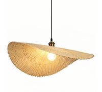 CHUNGYANG Lámparas Colgantes, Pantalla De Lámpara De Sombrero De Paja De Bambú Tejido, Lámpara Colgante De Techo Rústica Con Cable Ajustable, Lámpara De Araña De Decoración Rústica Vintage, Para Cocin