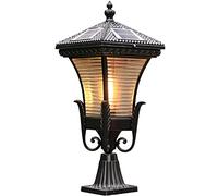 CHUNGYANG Luz De Columna Solar Retro Americana, Accesorio De Lámpara Poste Decorativa LED Solar Rústica, Farol De Estigma De Iluminación De Paisaje De Cabaña De Cerca, para Luces Poste Patio Pared