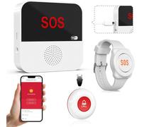 ChunHee Avisador Personas Mayores Botón Emergencia Ancianos Tuya WiFi Smart Senior Sistema de Alerta de Llamada de Emergencia para Pacientes Mayores Discapacitados