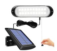 ChunHee interior al aire libre solar lámpara colgante IP65 impermeable 20LED solar cobertizo luz con cadena de control de lámparas solares para jardín, garaje, camino, patio, césped, gallinero