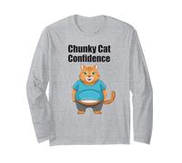 Chunky Cat Confidence Cute Fat Belly - Cita Divertida Manga Larga